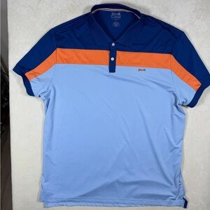 Le Tigre XL Performance Blue and Orange Athletic Polo Shirt